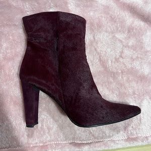 Stuart Weiztman calf hair booties. Dark red color, size 7. Like new! Worn once.